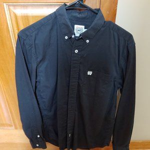 Boys' cinch black button down shirt